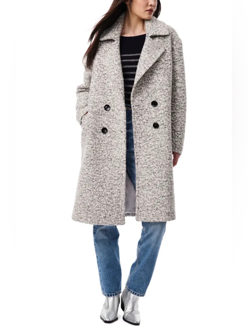 ✨ NWOT Bernardo Double-Breasted Boucle Coat Sz XL